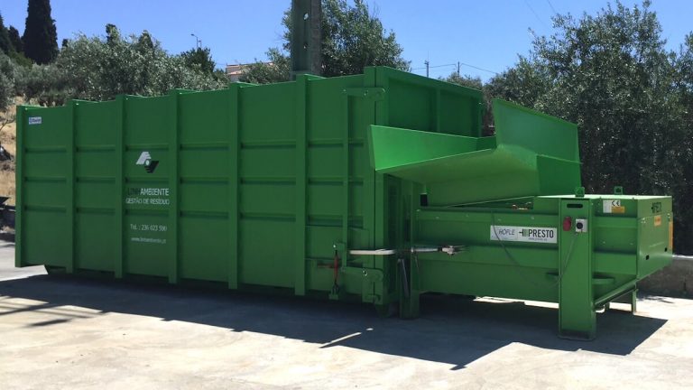 Containers/compactors for industrial waste management